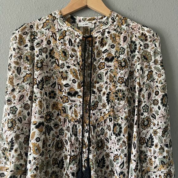 A.L.C Hari Top With Tie in White & Olive - Picture 5 of 9